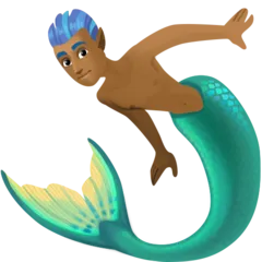 merman: medium-dark skin tone untuk platform Facebook
