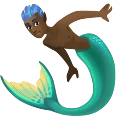 Facebook platformu için merman: dark skin tone