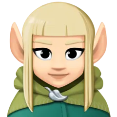 woman elf: light skin tone untuk platform Facebook