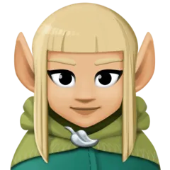 woman elf: medium-light skin tone untuk platform Facebook