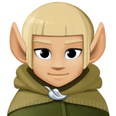 man elf: medium-light skin tone untuk platform Facebook