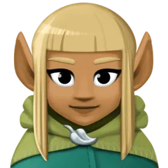 woman elf: medium-dark skin tone per la piattaforma Facebook