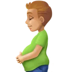 pregnant man: medium-light skin tone สำหรับแพลตฟอร์ม Facebook