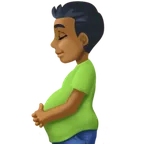 pregnant man: medium-dark skin tone untuk platform Facebook