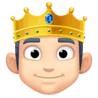 person with crown: light skin tone สำหรับแพลตฟอร์ม Facebook
