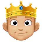person with crown: medium-light skin tone สำหรับแพลตฟอร์ม Facebook