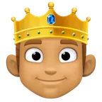 person with crown: medium skin tone per la piattaforma Facebook