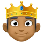 person with crown: medium-dark skin tone สำหรับแพลตฟอร์ม Facebook