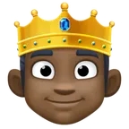 person with crown: dark skin tone untuk platform Facebook