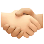 handshake: light skin tone, medium-light skin tone for Facebook platform