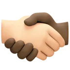handshake: light skin tone, dark skin tone for Facebook platform