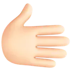 rightwards hand: light skin tone pentru platforma Facebook