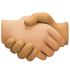 handshake: medium-light skin tone, medium skin tone per la piattaforma Facebook