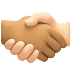 Facebook platformu için handshake: medium skin tone, light skin tone