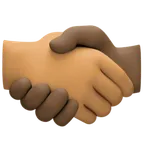 handshake: medium skin tone, dark skin tone สำหรับแพลตฟอร์ม Facebook