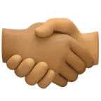 handshake: medium-dark skin tone, medium skin tone per la piattaforma Facebook