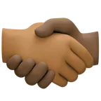 handshake: medium-dark skin tone, dark skin tone สำหรับแพลตฟอร์ม Facebook