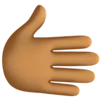 rightwards hand: medium-dark skin tone สำหรับแพลตฟอร์ม Facebook
