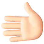 leftwards hand: light skin tone สำหรับแพลตฟอร์ม Facebook