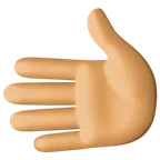 leftwards hand: medium skin tone pentru platforma Facebook