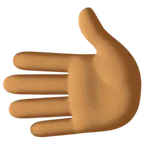 leftwards hand: medium-dark skin tone per la piattaforma Facebook