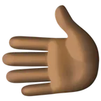 Facebook 플랫폼을 위한 leftwards hand: dark skin tone