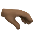 palm down hand: dark skin tone per la piattaforma Facebook