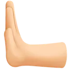 leftwards pushing hand: medium-light skin tone สำหรับแพลตฟอร์ม Facebook