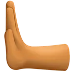 leftwards pushing hand: medium-dark skin tone für Facebook Plattform