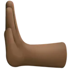 leftwards pushing hand: dark skin tone per la piattaforma Facebook