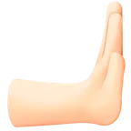 rightwards pushing hand: light skin tone لمنصة Facebook