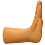 rightwards pushing hand: medium-dark skin tone per la piattaforma Facebook