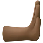 rightwards pushing hand: dark skin tone per la piattaforma Facebook