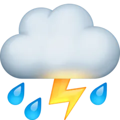 Facebook platformon a(z) cloud with lightning and rain képe