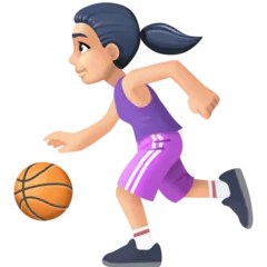 woman bouncing ball: light skin tone til Facebook platform