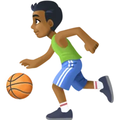 man bouncing ball: medium-dark skin tone สำหรับแพลตฟอร์ม Facebook