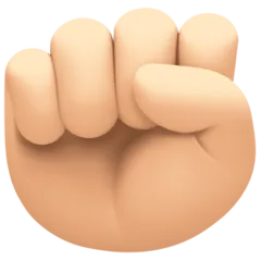 raised fist: light skin tone untuk platform Facebook