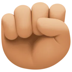 raised fist: medium-light skin tone per la piattaforma Facebook