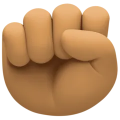 raised fist: medium skin tone per la piattaforma Facebook