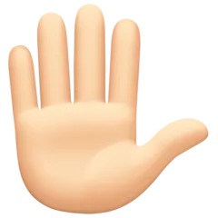 raised hand: light skin tone per la piattaforma Facebook