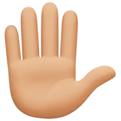 raised hand: medium-light skin tone untuk platform Facebook