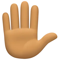 raised hand: medium skin tone pentru platforma Facebook