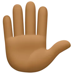 Facebook 플랫폼을 위한 raised hand: medium-dark skin tone