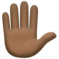 raised hand: dark skin tone pentru platforma Facebook