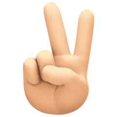 Facebook platformon a(z) victory hand: light skin tone képe