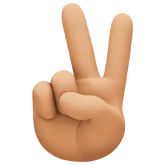 victory hand: medium-light skin tone untuk platform Facebook