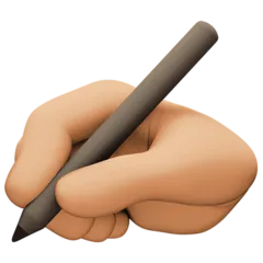 Facebook dla platformy writing hand: medium-light skin tone