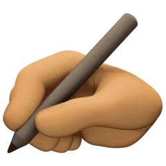 writing hand: medium skin tone per la piattaforma Facebook