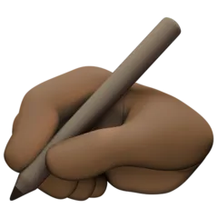 writing hand: dark skin tone pentru platforma Facebook
