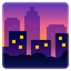 Google প্ল্যাটফর্মে জন্য cityscape at dusk